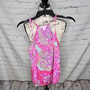 Lilly Pulitzer Peony Pink Adjustable Strap Racerback Silk Camimole XS
